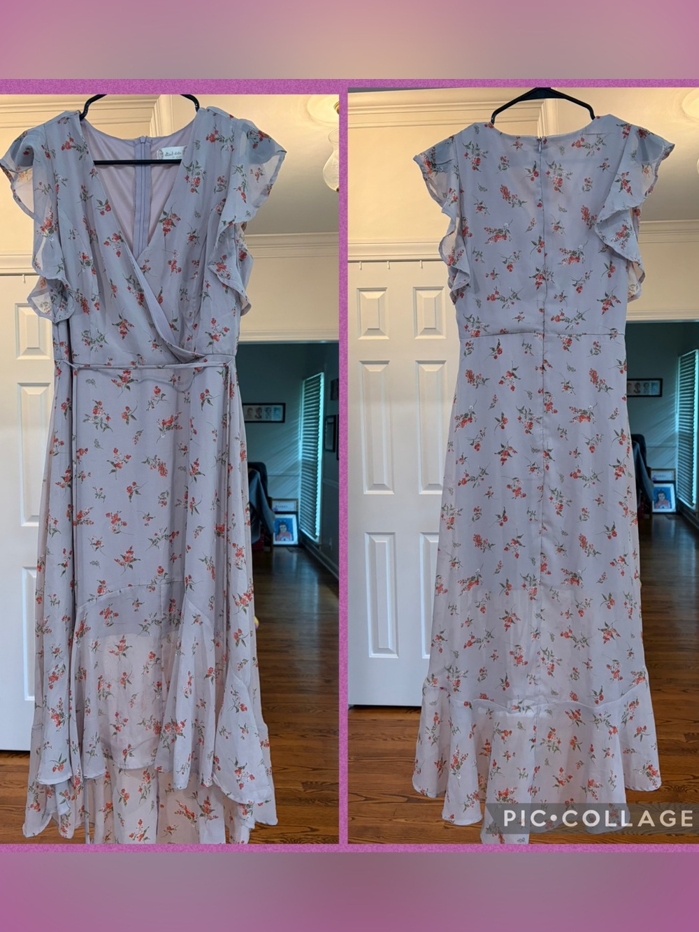 Floral Ruffle Wrap Maxi Dress